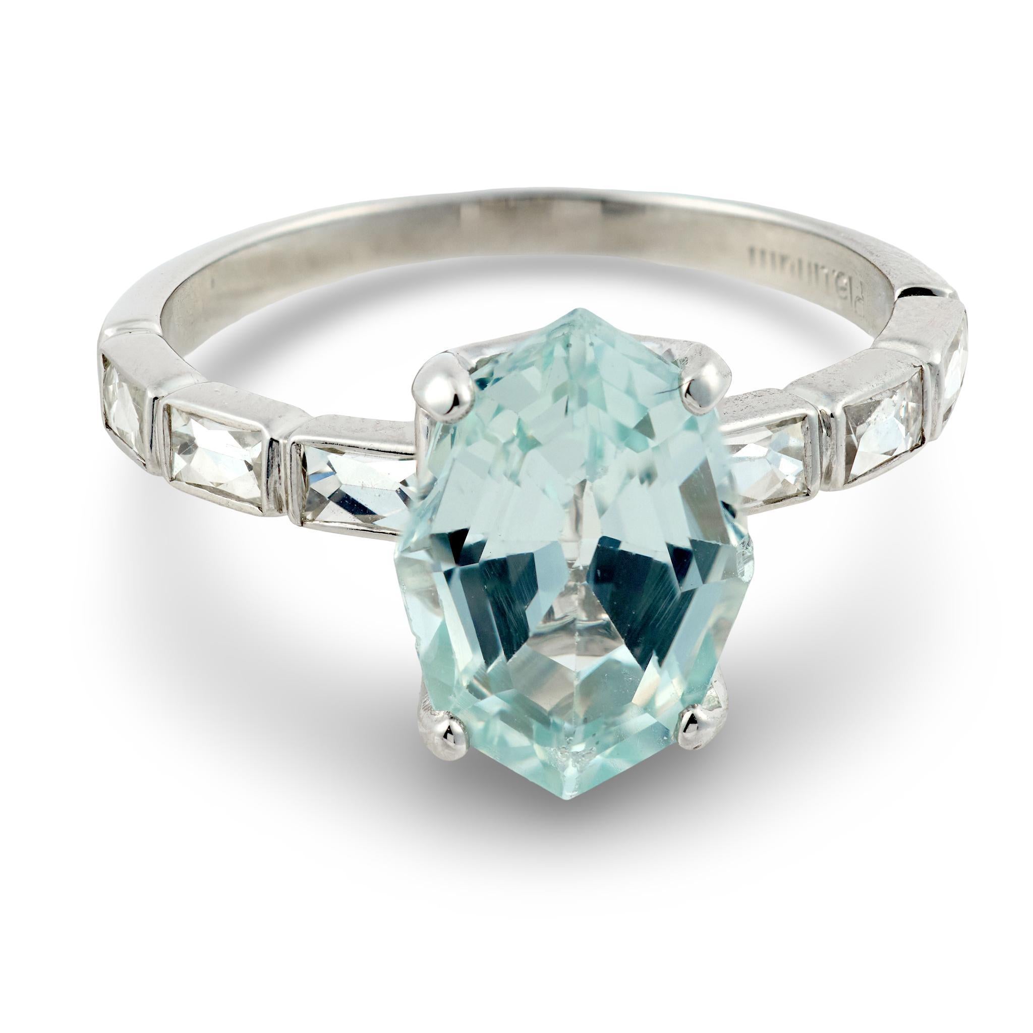 Mid Century GIA 4.50 carat Ceylon sapphire diamond platinum ring (Zeitgenössisch) im Angebot