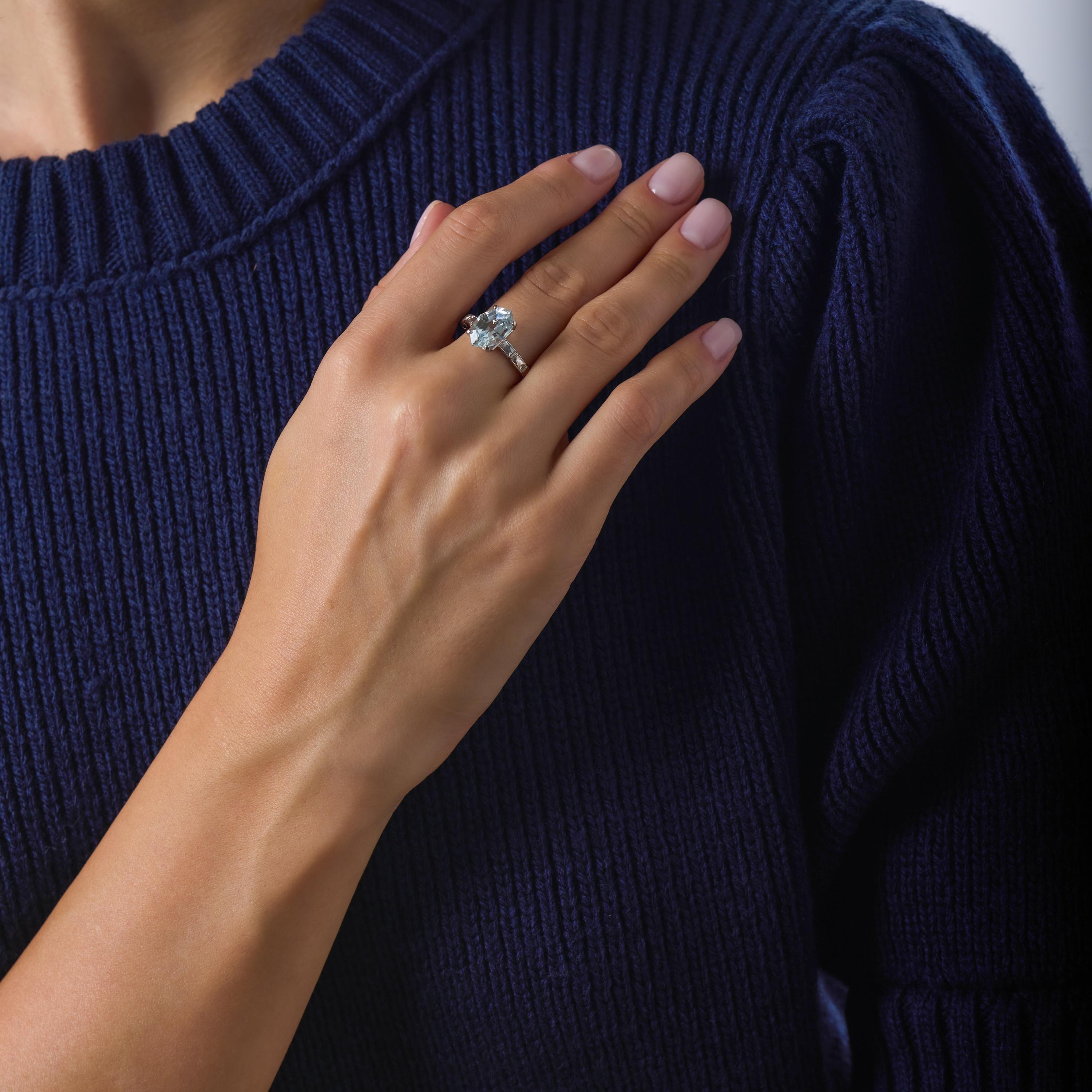 Mid Century GIA 4.50 carat Ceylon sapphire diamond platinum ring im Zustand „Gut“ im Angebot in Beverly Hills, CA