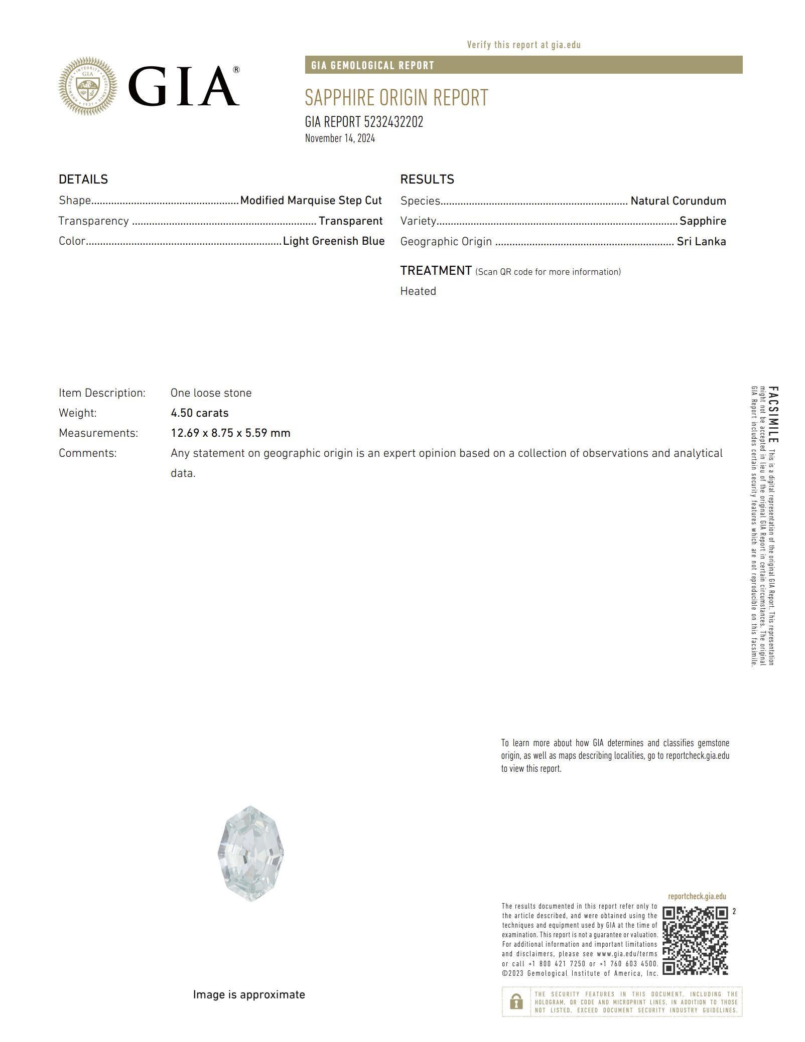 Mid Century GIA 4.50 carat Ceylon sapphire diamond platinum ring im Angebot 1