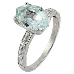 Mid Century GIA 4.50 carat Ceylon sapphire diamond platinum ring