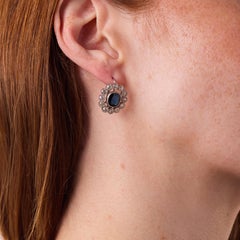 Mid Century GIA 4.60 carat no heat sapphire diamond platinum earrings