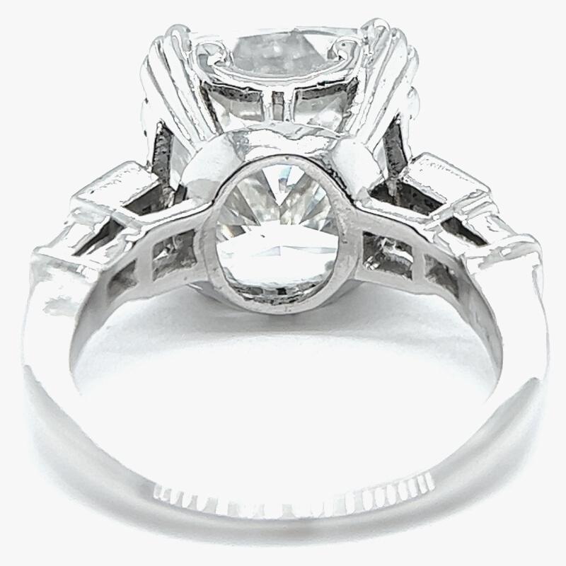 Mid Century GIA 8.01 Carats Cushion Radiant Cut Diamond Platinum Ring 1