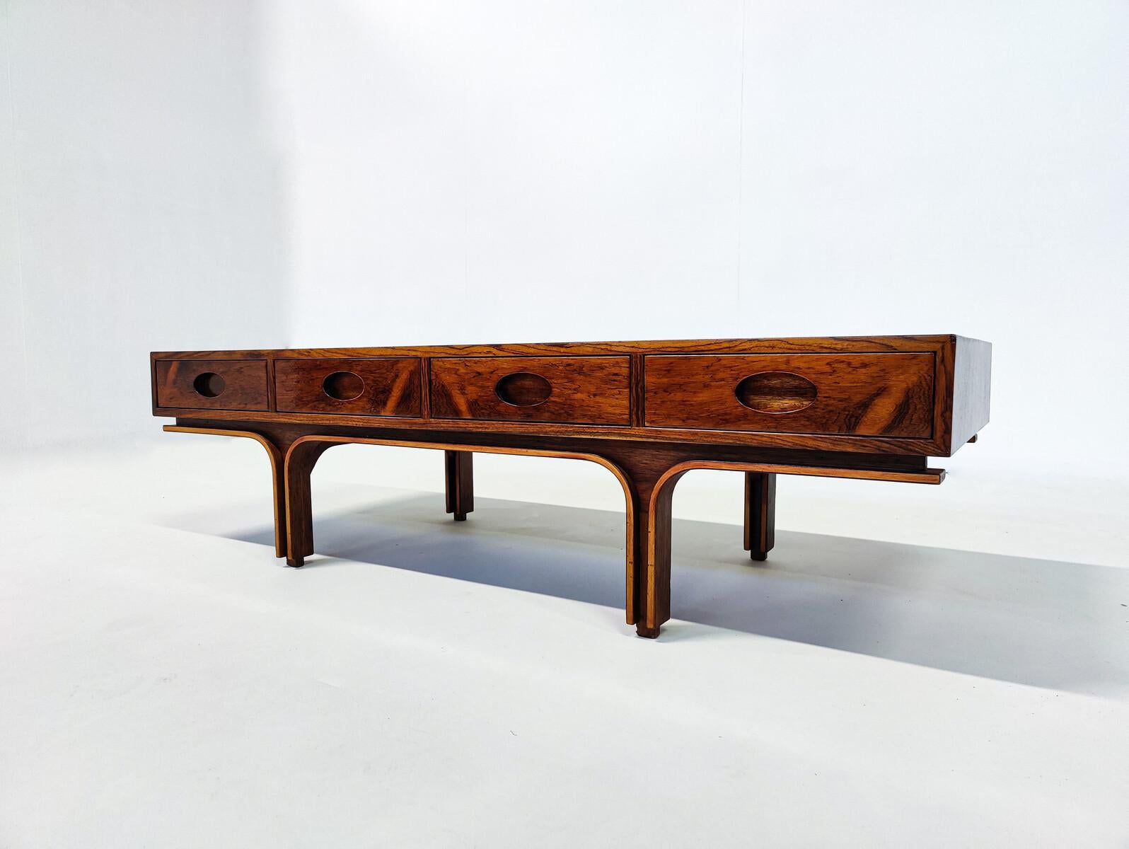 Mid-20th Century Mid-Century Gianfranco Frattini, wooden Coffee Table for Bernini, Italy, 1960s For Sale