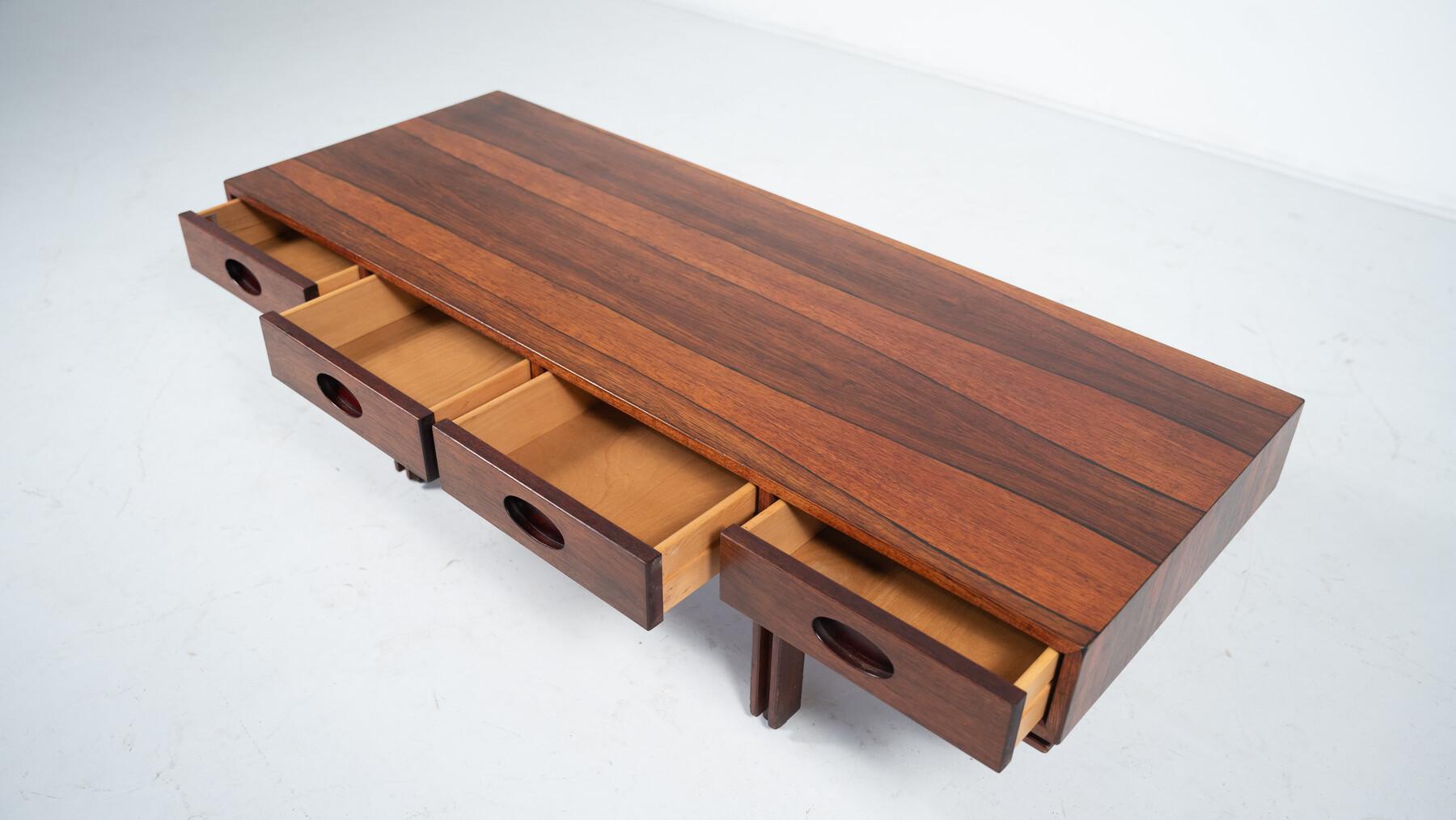 Gianfranco Frattini, Holz-Couchtisch aus der Mitte des Jahrhunderts für Bernini, Italien, 1960er Jahre im Angebot 2