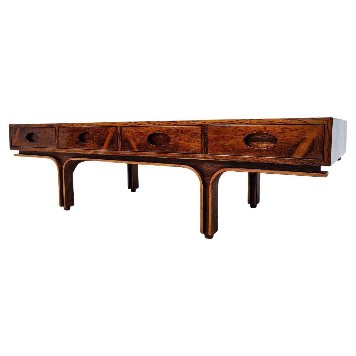 Mid-Century Gianfranco Frattini, wooden Coffee Table for Bernini, Italy, 1960s For Sale