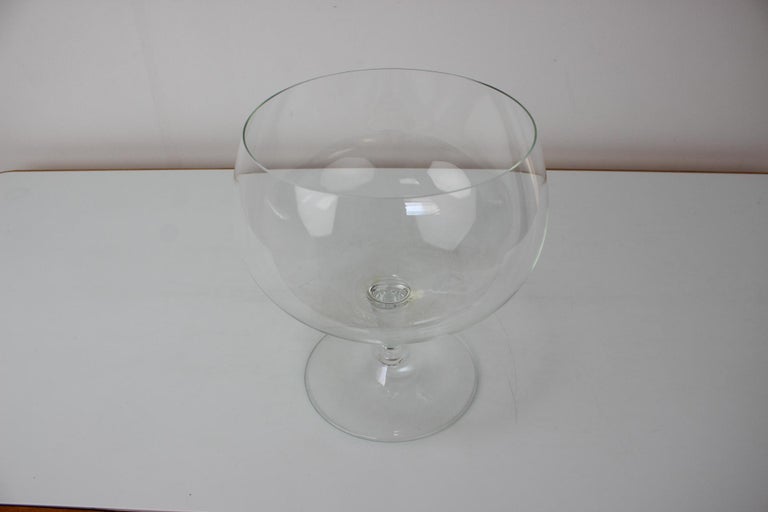MidCentury Giant Glass Goblet Designer F.Chocholaty by Moser, 1960's