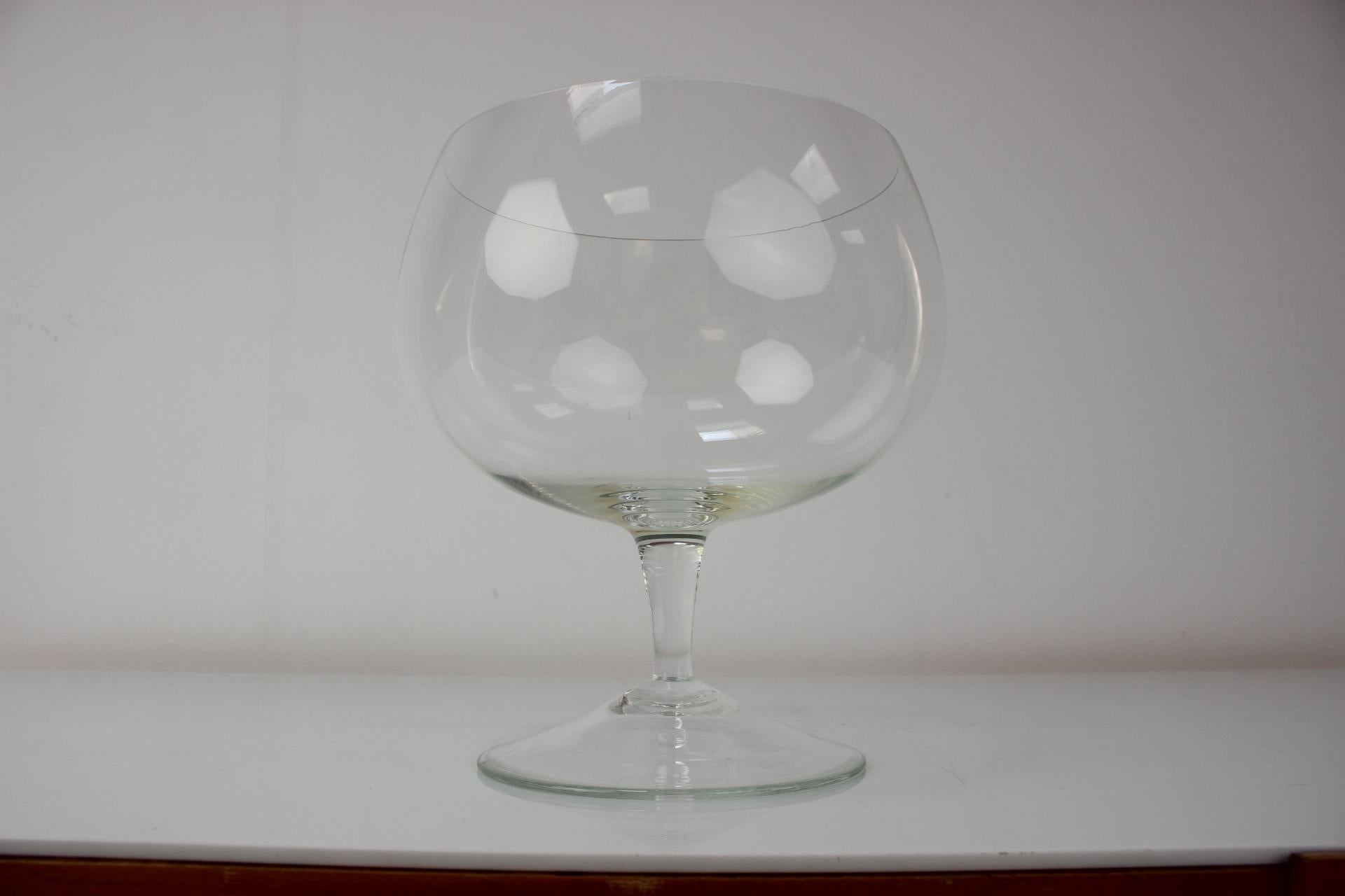 20th Century Mid-Century Giant Glass Goblet Designer F.Chocholaty by Moser, 1960's For Sale