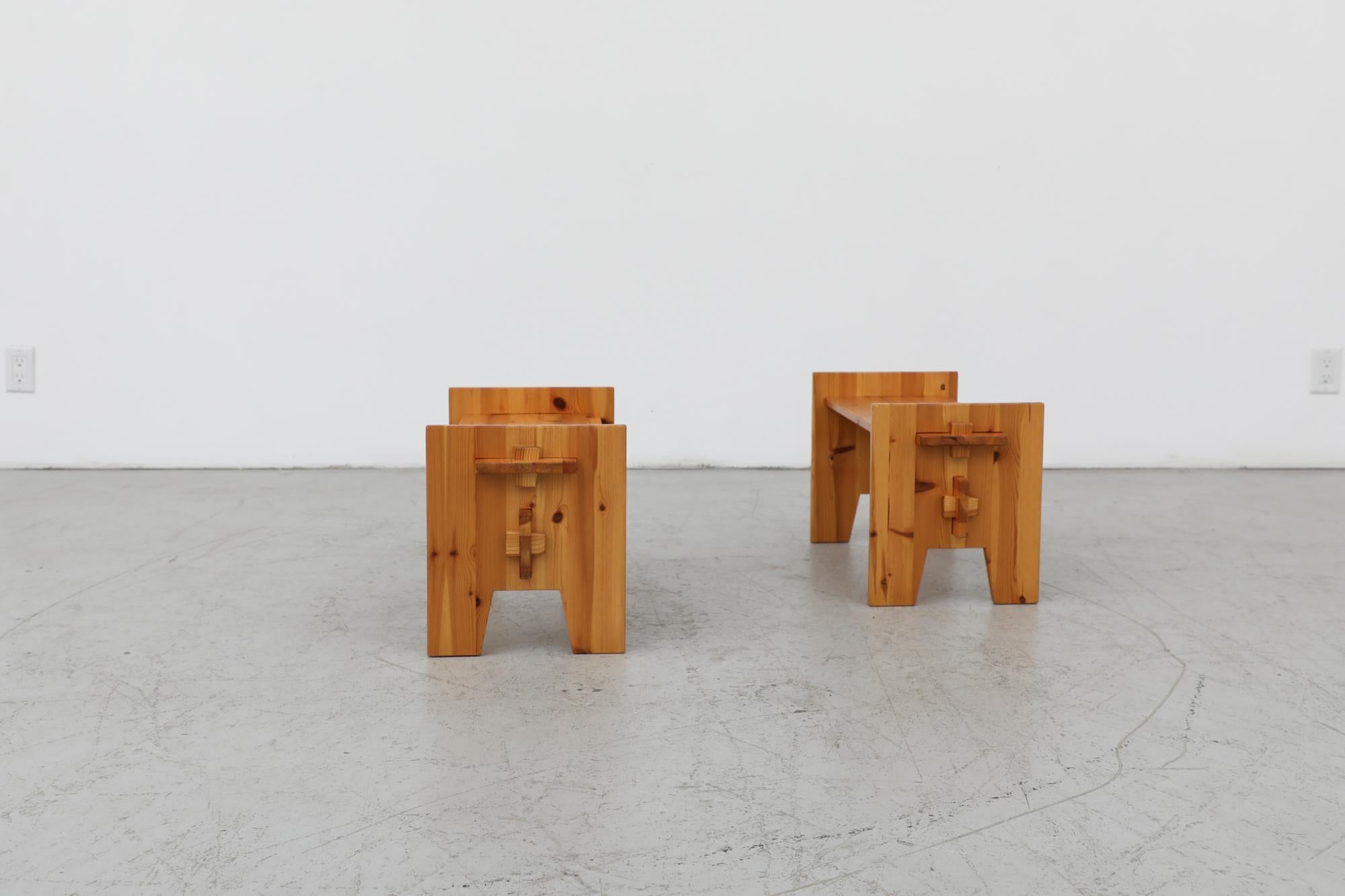 Dutch Mid-Century Gilbert Marklund Inspired 2 Bench Set For Sale