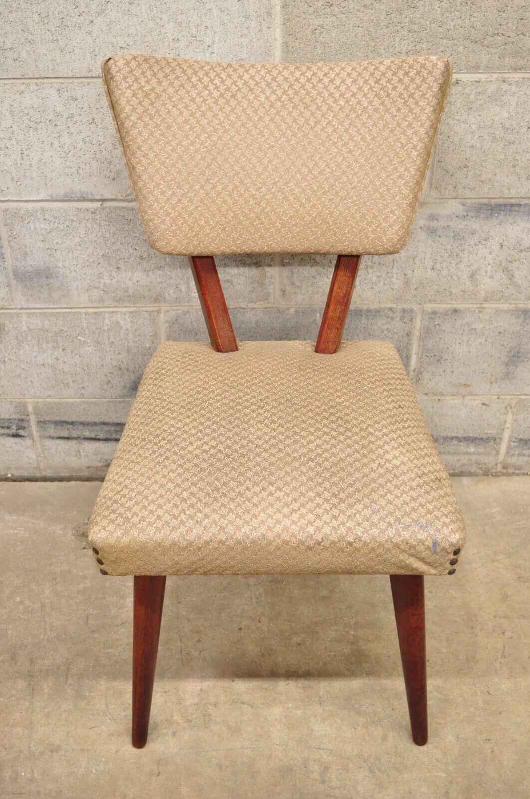 Mid Century Gilbert Rohde Jens Risom Style Mahogany Dining Side Chair 'C' For Sale 4