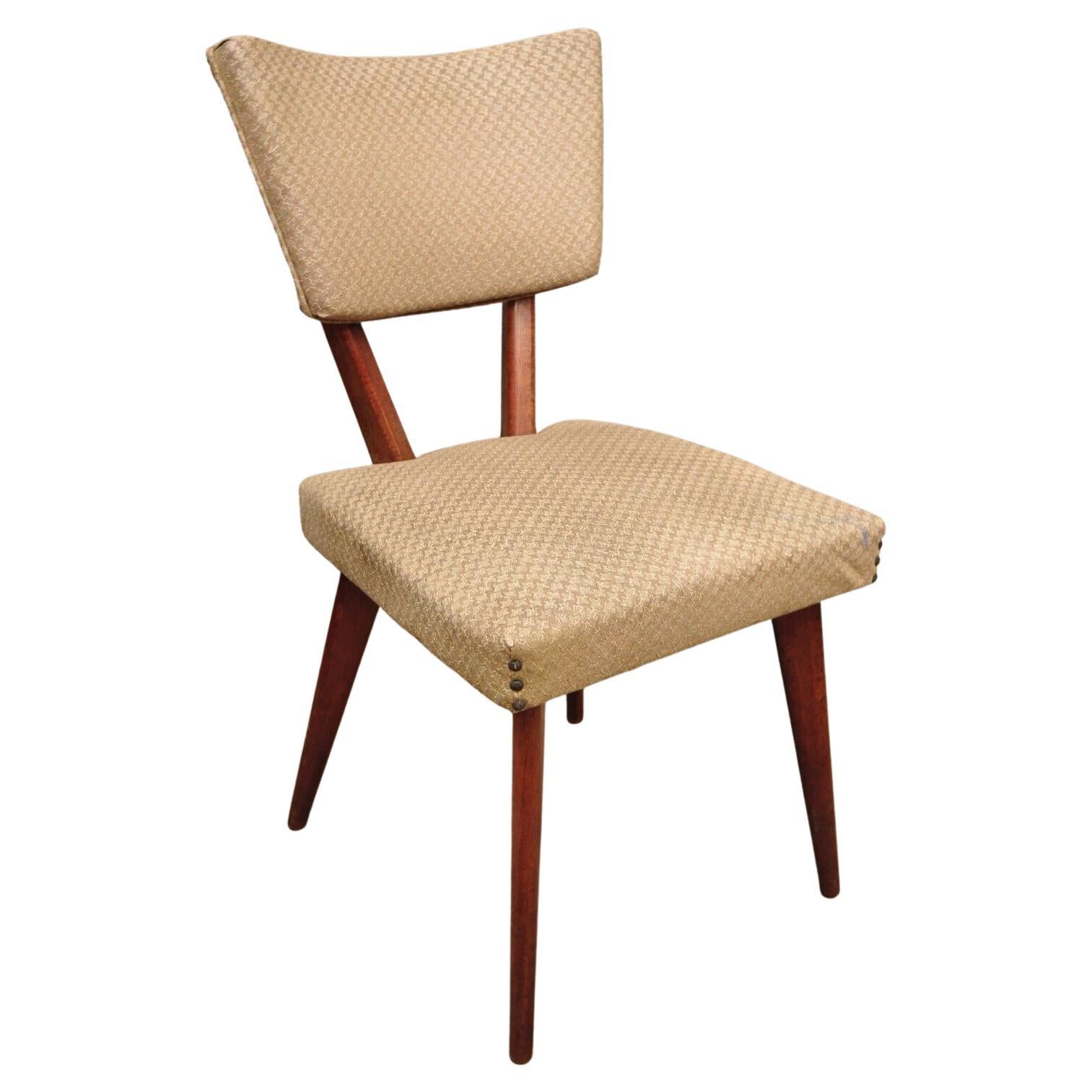 Mid Century Gilbert Rohde Jens Risom Style Mahogany Dining Side Chair 'C' For Sale