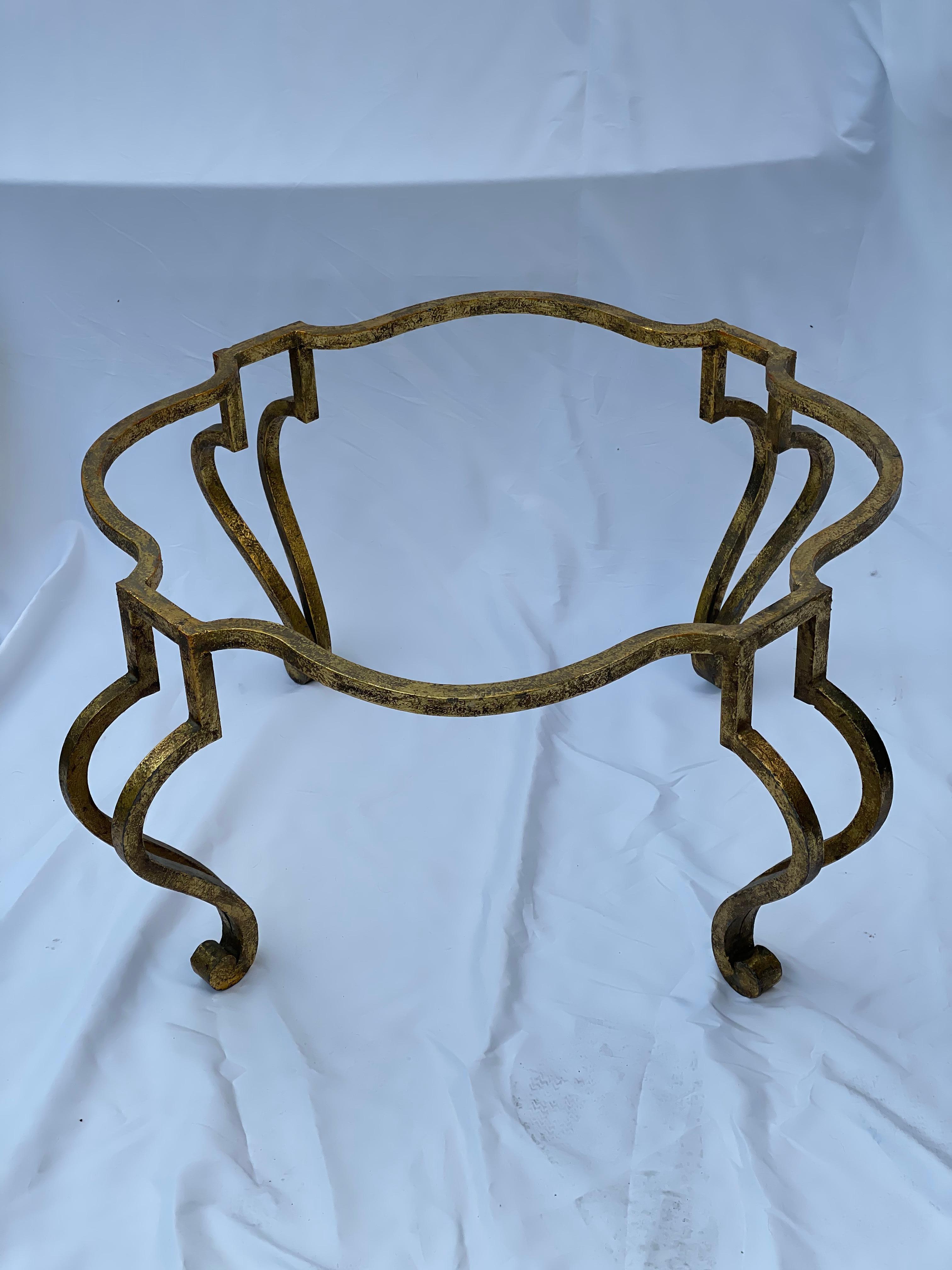 Mid-Century Modern French Deco Gilded Iron Coffee Table For Sale
