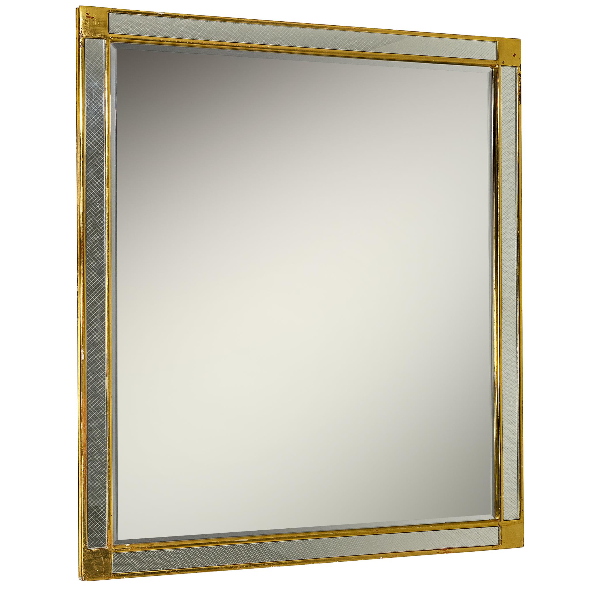 Mid-Century Gilded Gesso Wall Mirror