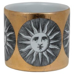 Mid-Century Gilded Glazed "I Soli" Ceramic Pencil Holder by Piero Fornasetti