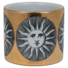 Porte-crayon « I Soli » en céramique émaillée et dorée du milieu du siècle dernier de Piero Fornasetti 