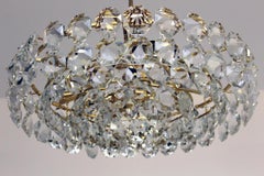 Midcentury Gilded Leaded Crystal Chandelier from Bakalowits & Söhne, 1960s