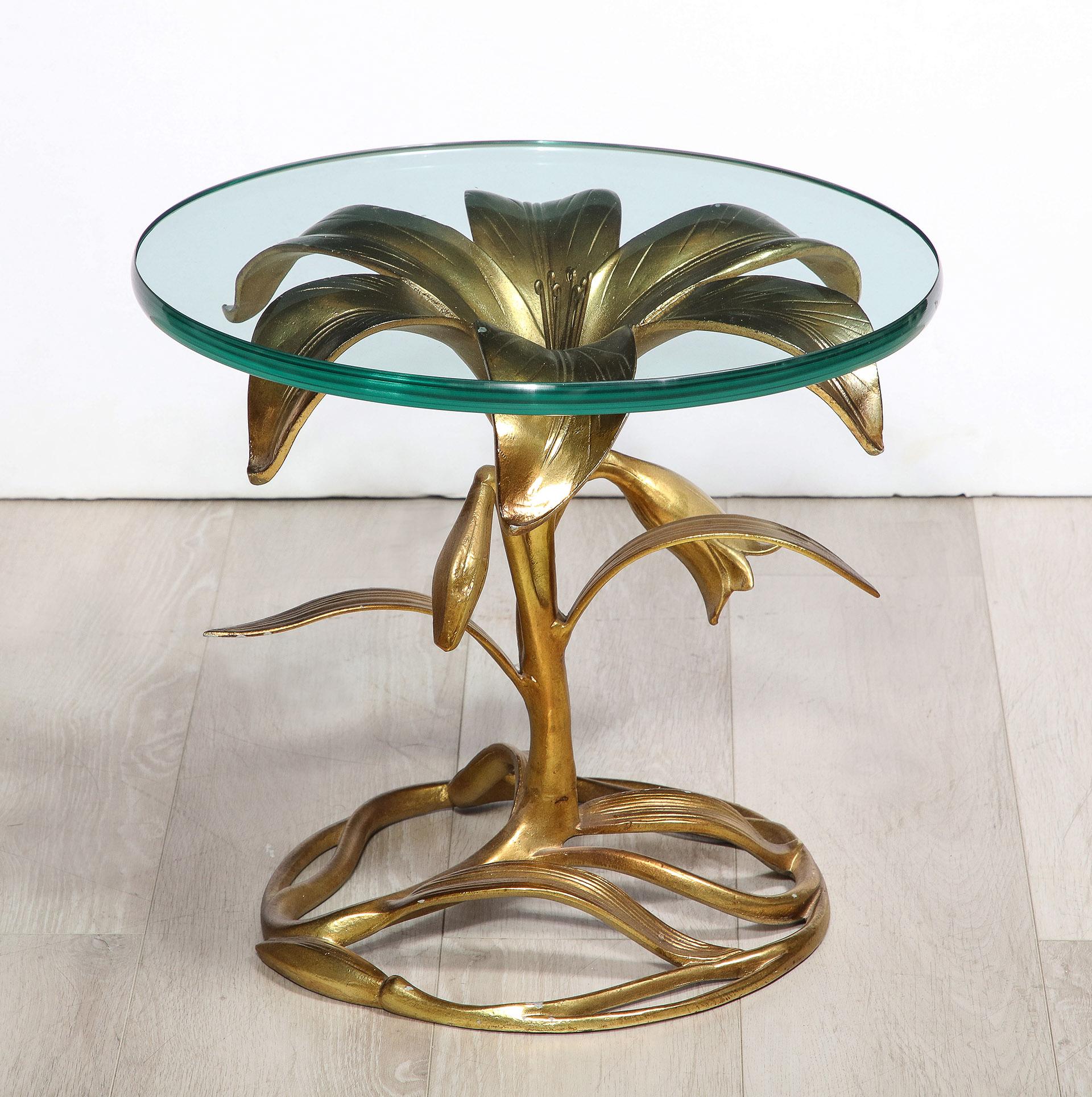 Doré Table en aluminium doré du milieu du siècle dernier d'Arthur Court en vente