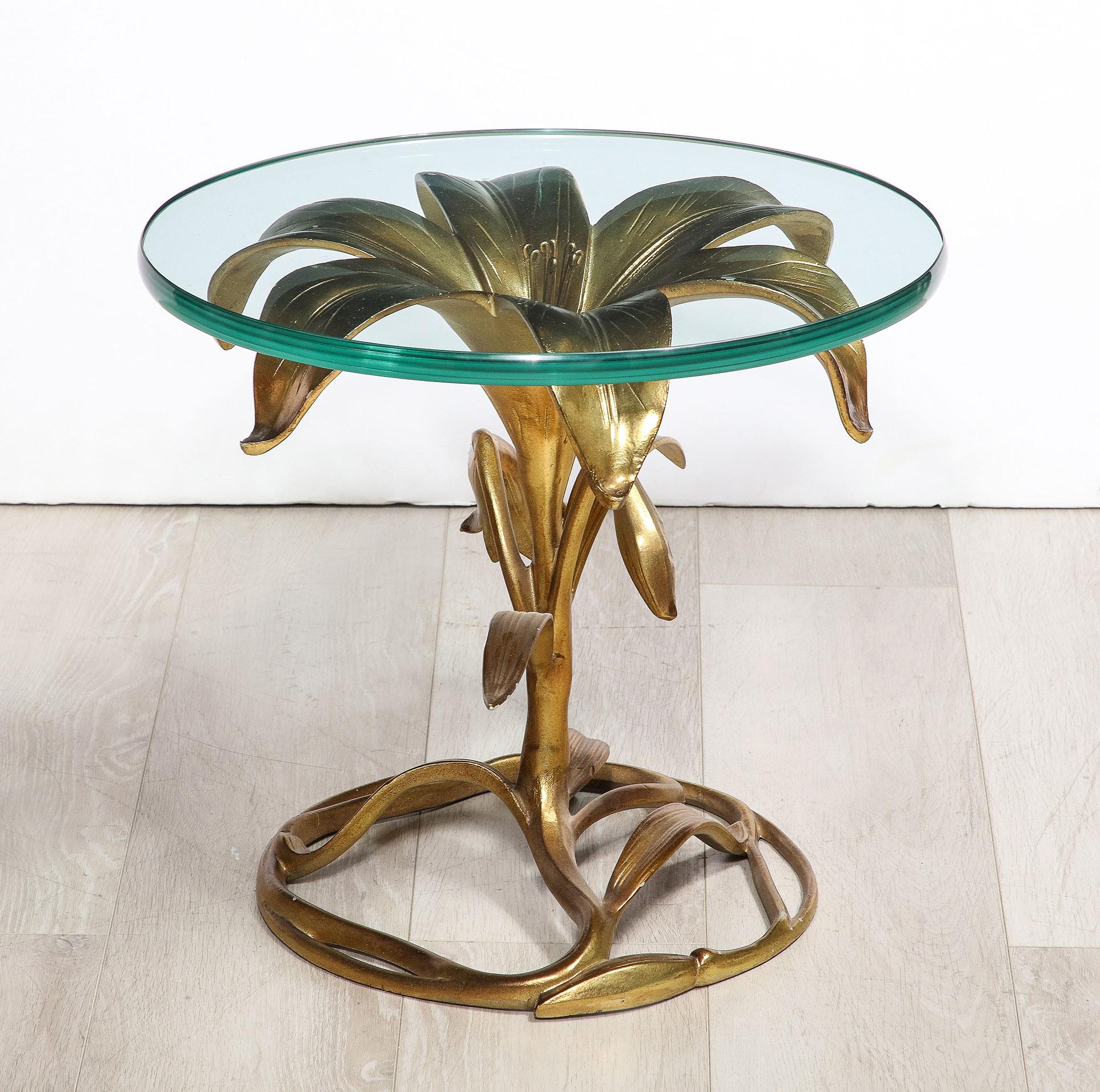 20ième siècle Table en aluminium doré du milieu du siècle dernier d'Arthur Court en vente