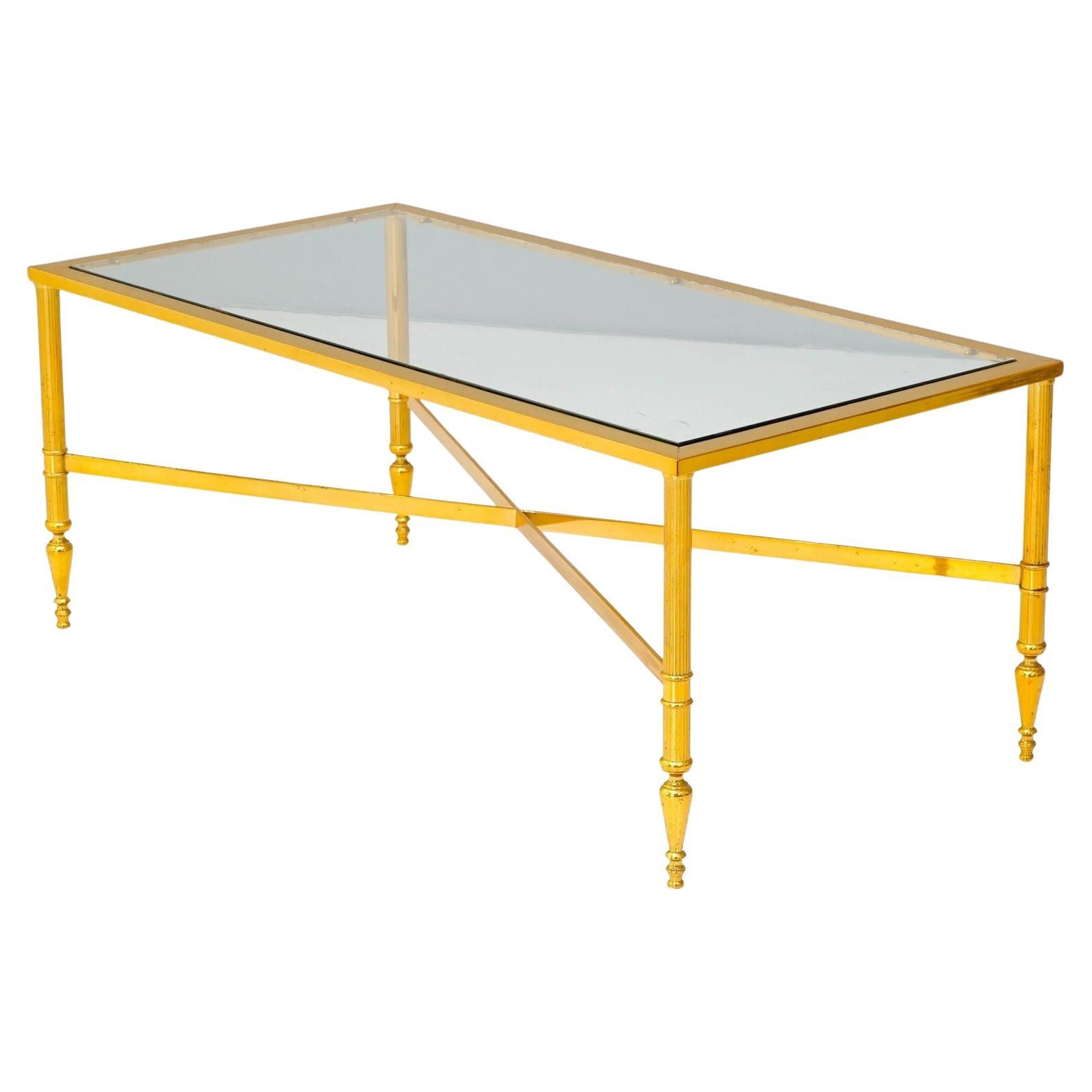 Mid-Century Couchtisch aus vergoldetem Messing