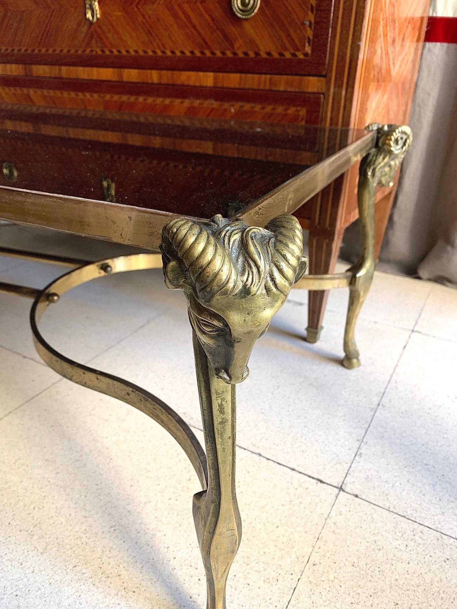 Mid Century Gilt Bronze Coffee Table Jansen Style In Good Condition In Madrid, ES