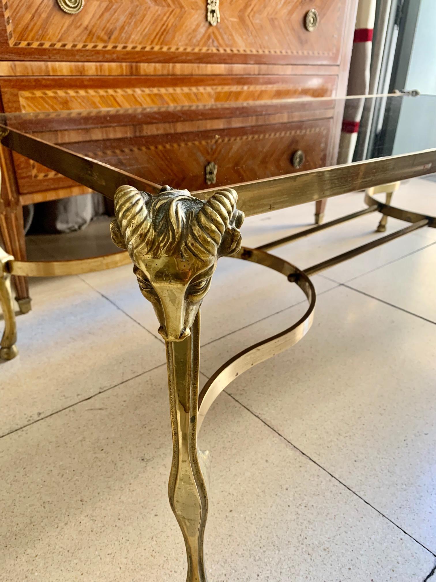 Mid Century Gilt Bronze Coffee Table Jansen Style 2
