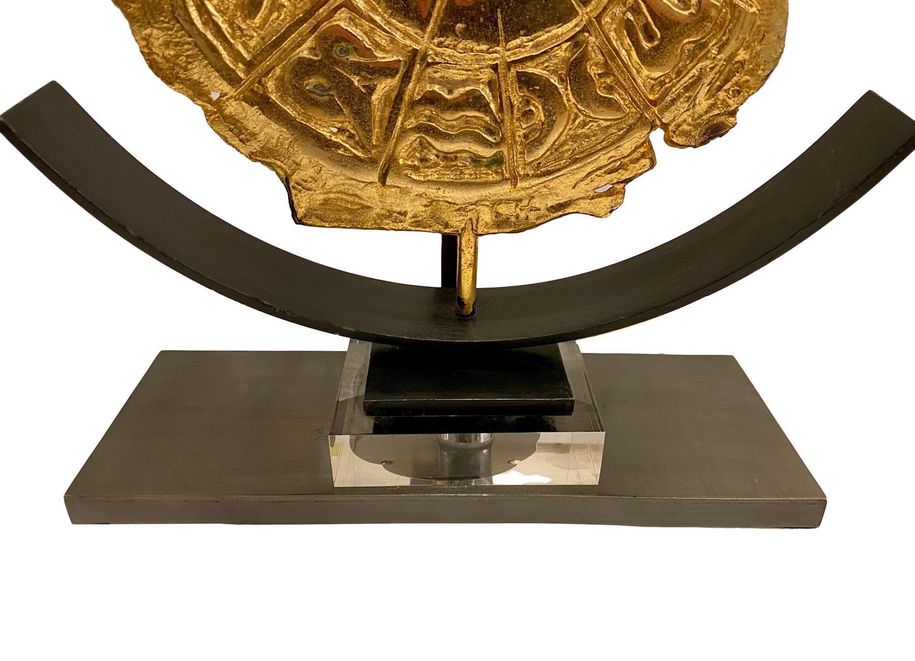 Italian Mid Century Gilt Bronze Table Lamp For Sale