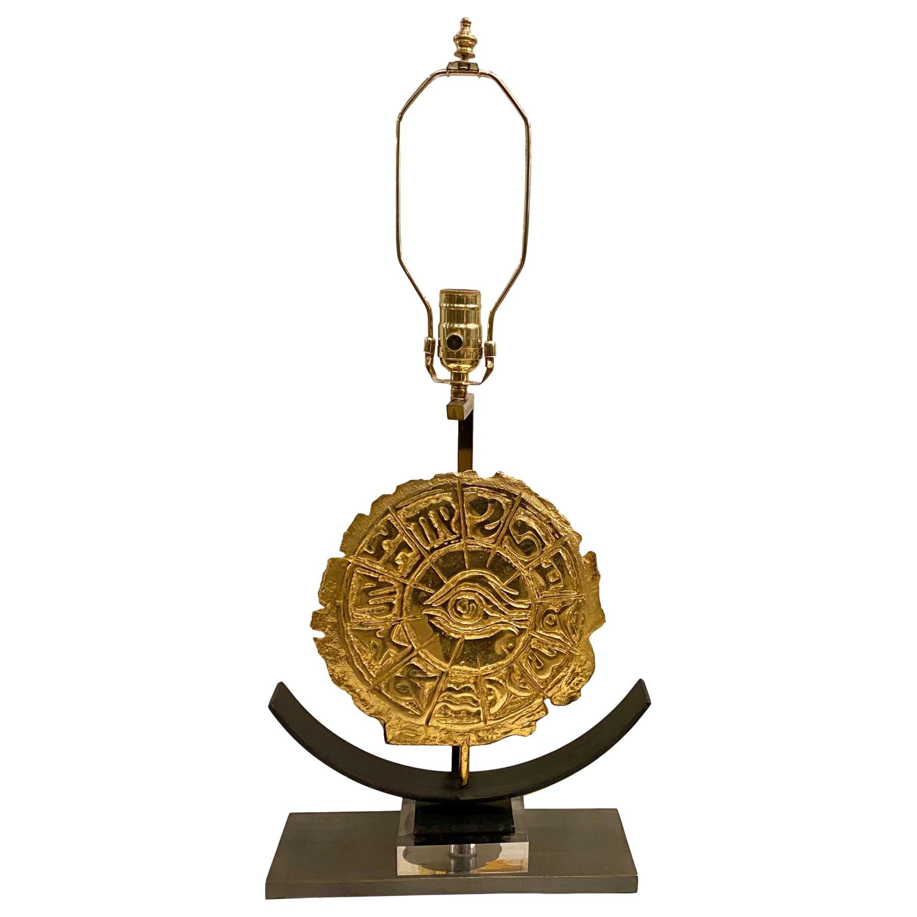Mid Century Gilt Bronze Table Lamp For Sale