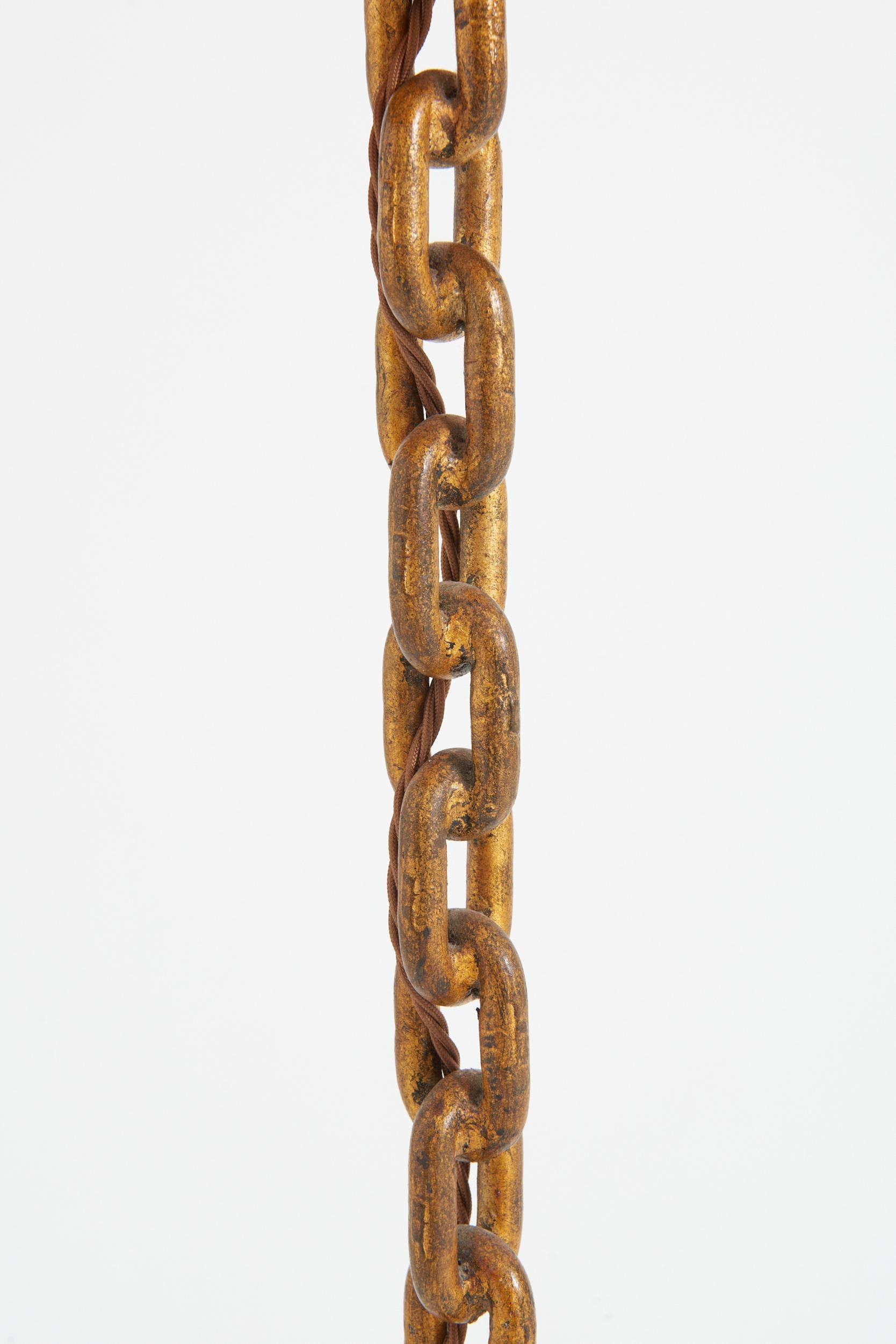 Mid-Century Modern Mid-Century Gilt Chain Links Floor Lamp