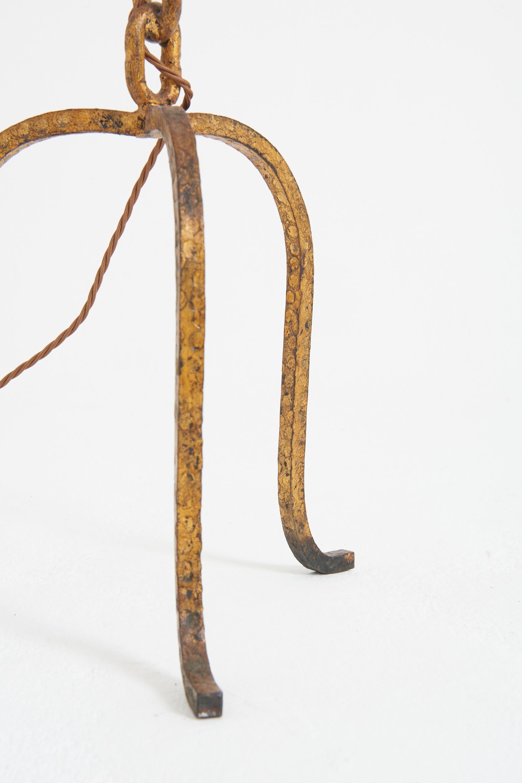 Iron Mid-Century Gilt Chain Links Floor Lamp