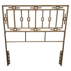 Mid Century Gilt Chinoiserie Iron Twin Headboard