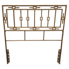 Mid Century Gilt Chinoiserie Iron Twin Headboard