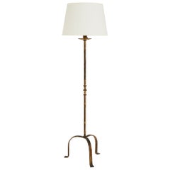 Mid-Century Gilt Iron Floor Lamp