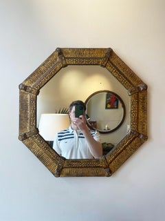 Mid-Century Gilt Iron Octagonal Mirror