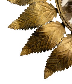 Midcentury Gilt Metal Sunburst Mirror