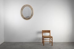 Mid-century gilt oval Mirror by Deknudt, Belgium 1980s