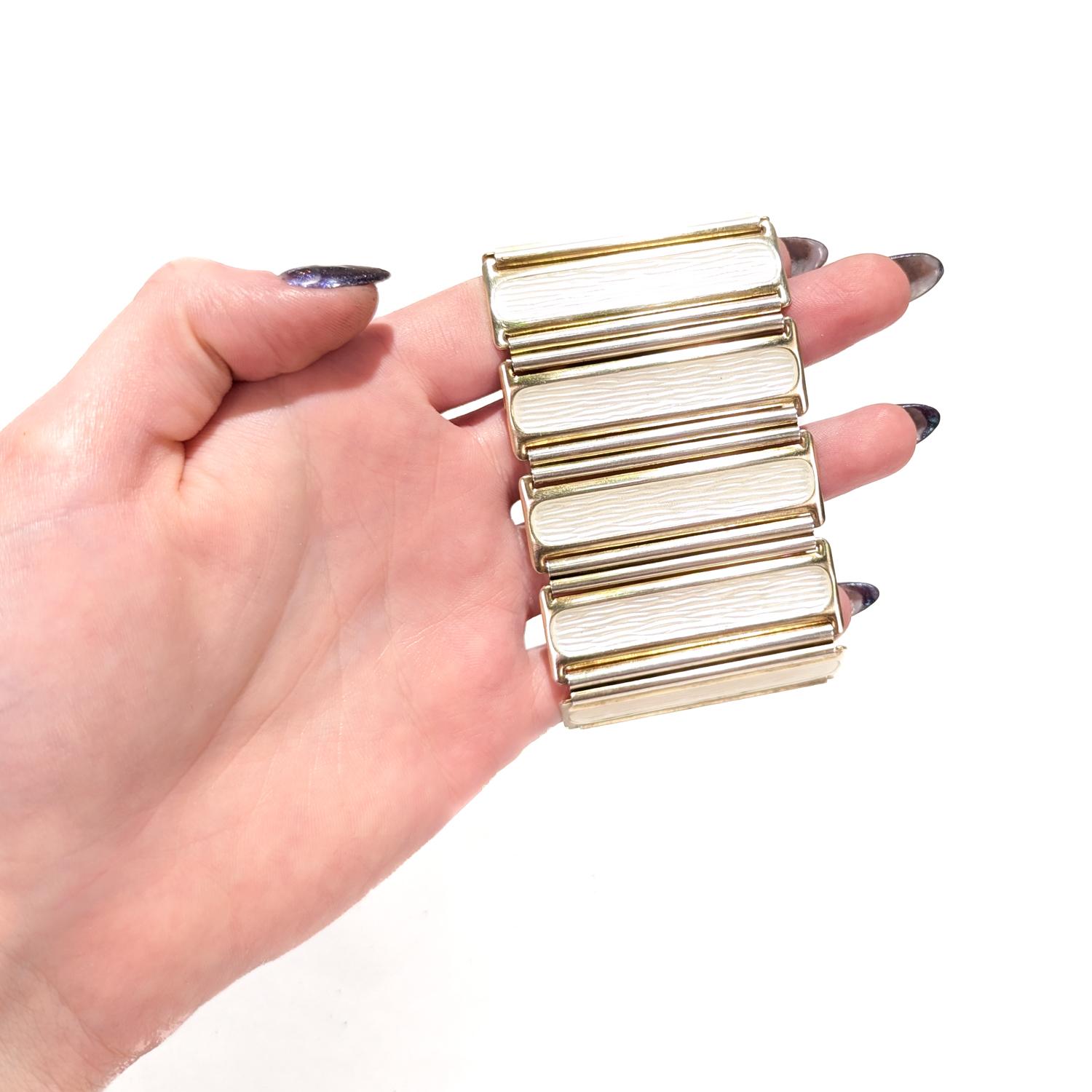 Mid-Century Gilt Silver & Enamel Bracelet by Grete Prytz Kittelsen for Tostrup For Sale 5