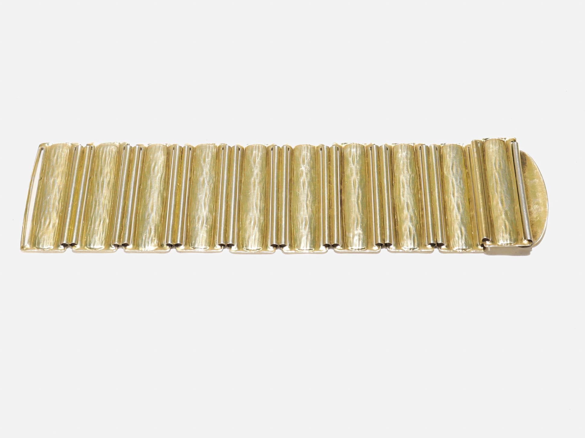 Mid-Century Gilt Silver & Enamel Bracelet by Grete Prytz Kittelsen for Tostrup For Sale 2