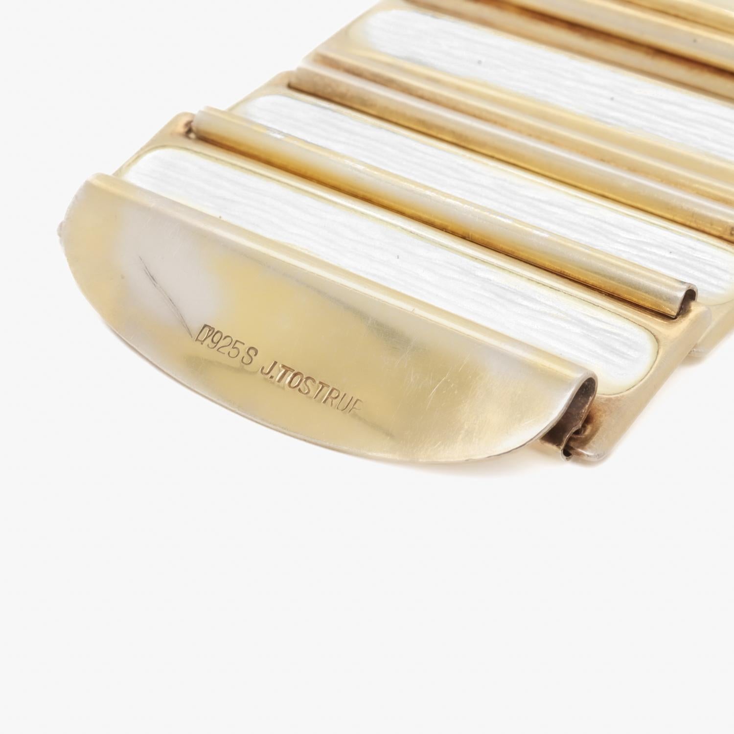 Mid-Century Gilt Silver & Enamel Bracelet by Grete Prytz Kittelsen for Tostrup For Sale 3