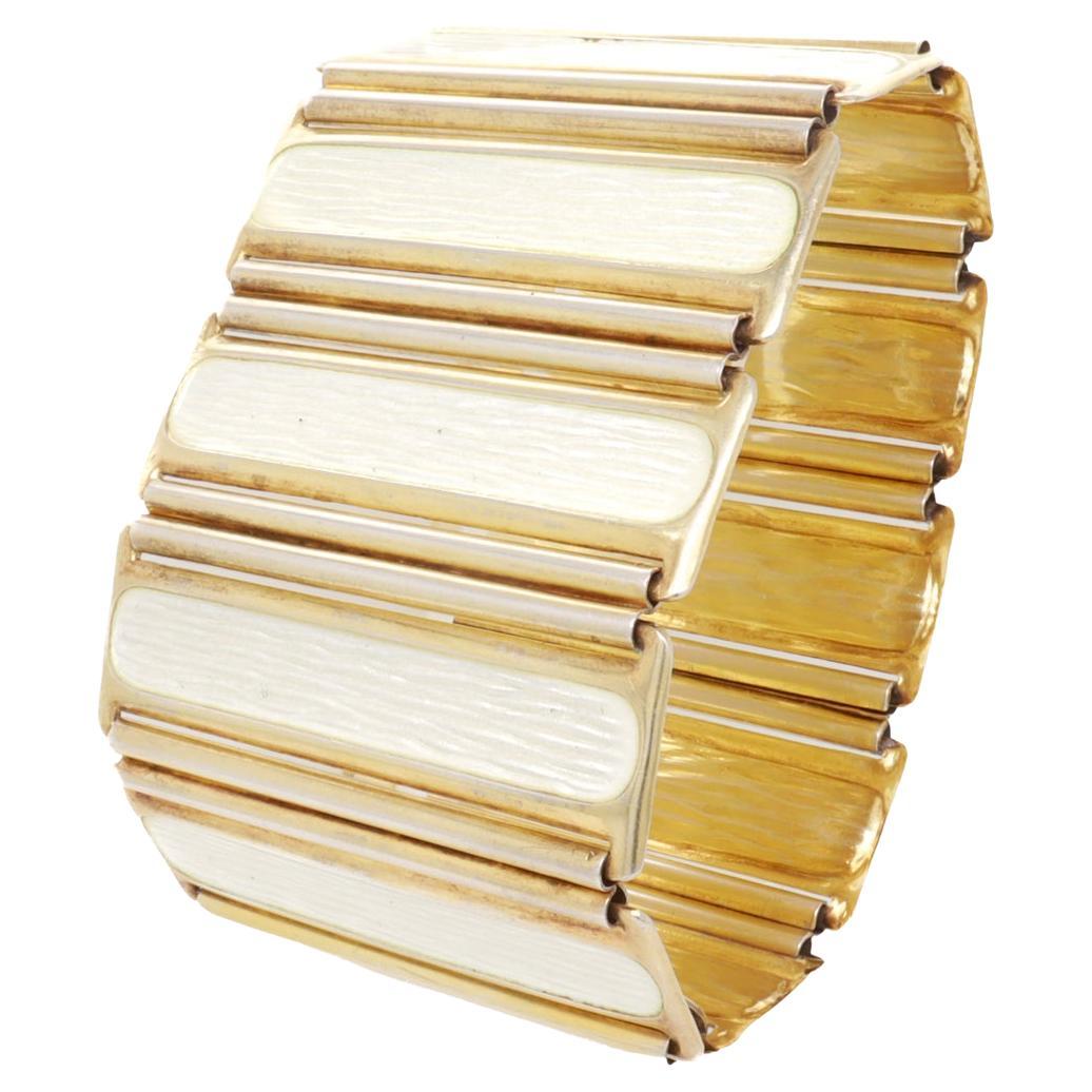 Mid-Century Gilt Silver & Enamel Bracelet by Grete Prytz Kittelsen for Tostrup For Sale