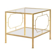 Midcentury Gilt Square Side Table