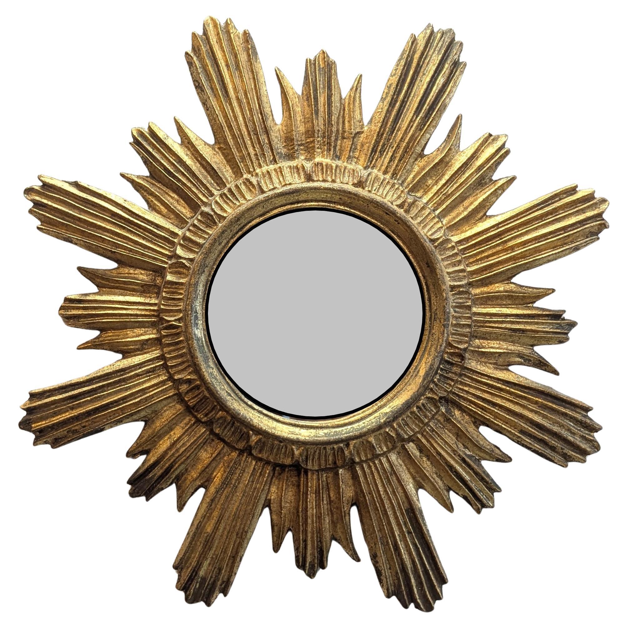 Mid Century Gilt Sunburst Mirror
