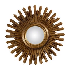 Mid-Century Gilt Sunburst Mirror in Hollywood Regency Style, 1960s