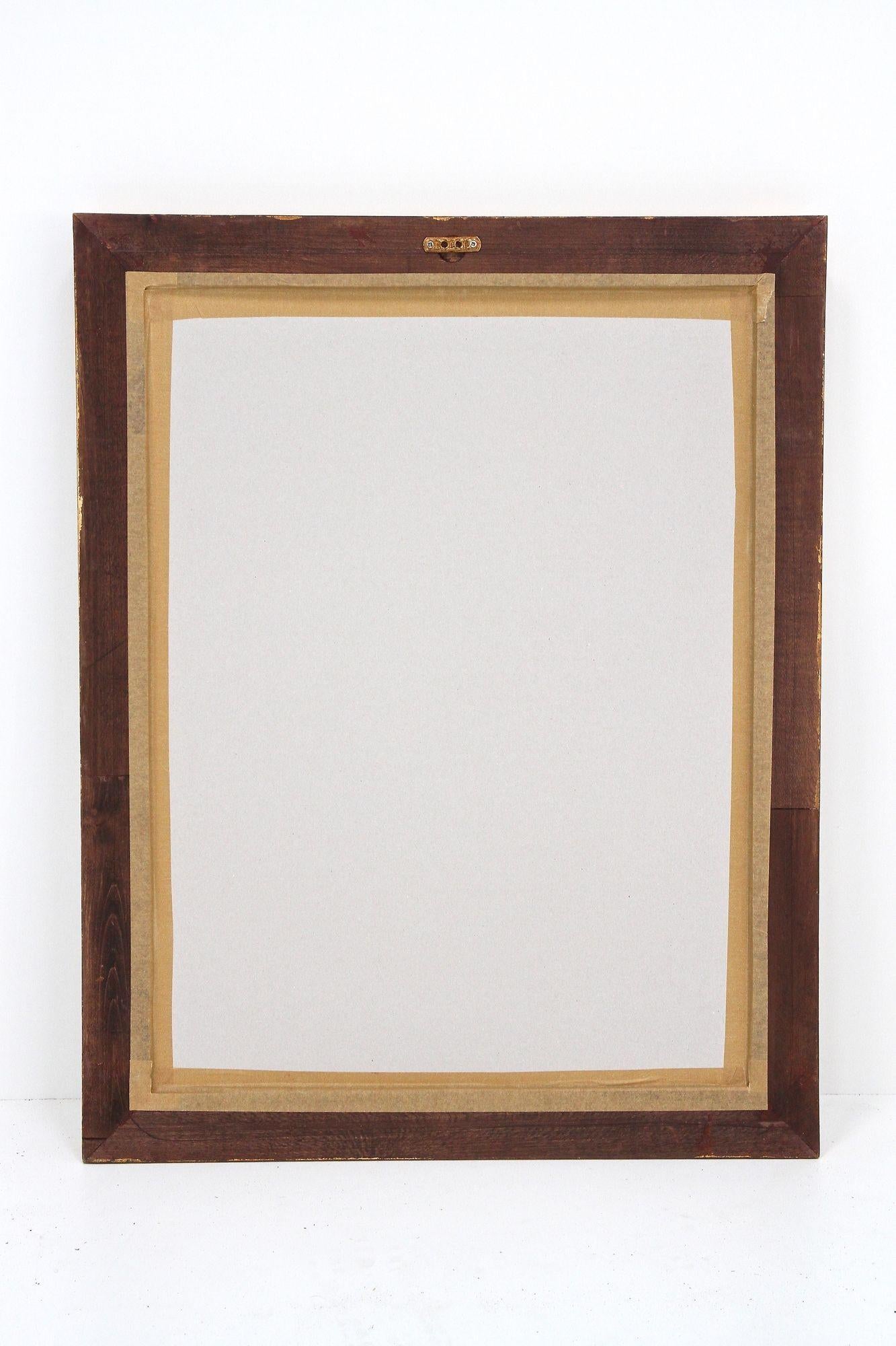 Mid Century Gilt Wall Mirror, Handcarved, 20th Century - Italy ca. 1950 For Sale 11