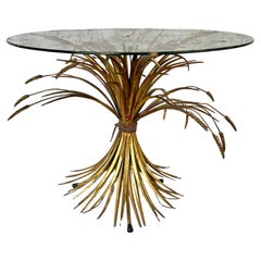 Mid-Century Gilt Wheat Coco Chanel Side Table