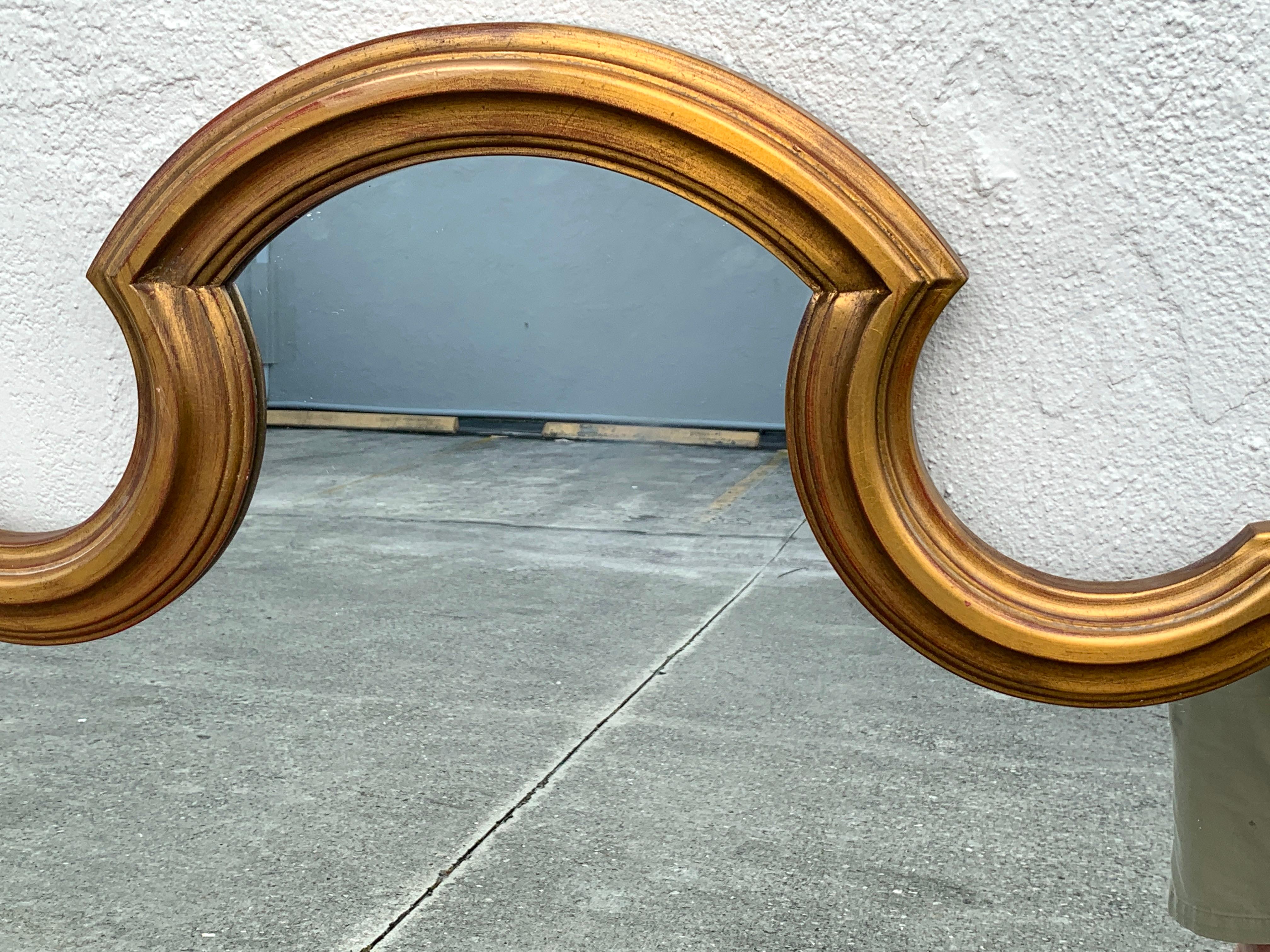 Mid-Century Modern Midcentury Giltwood Keyhole Mirror by La Barge For Sale
