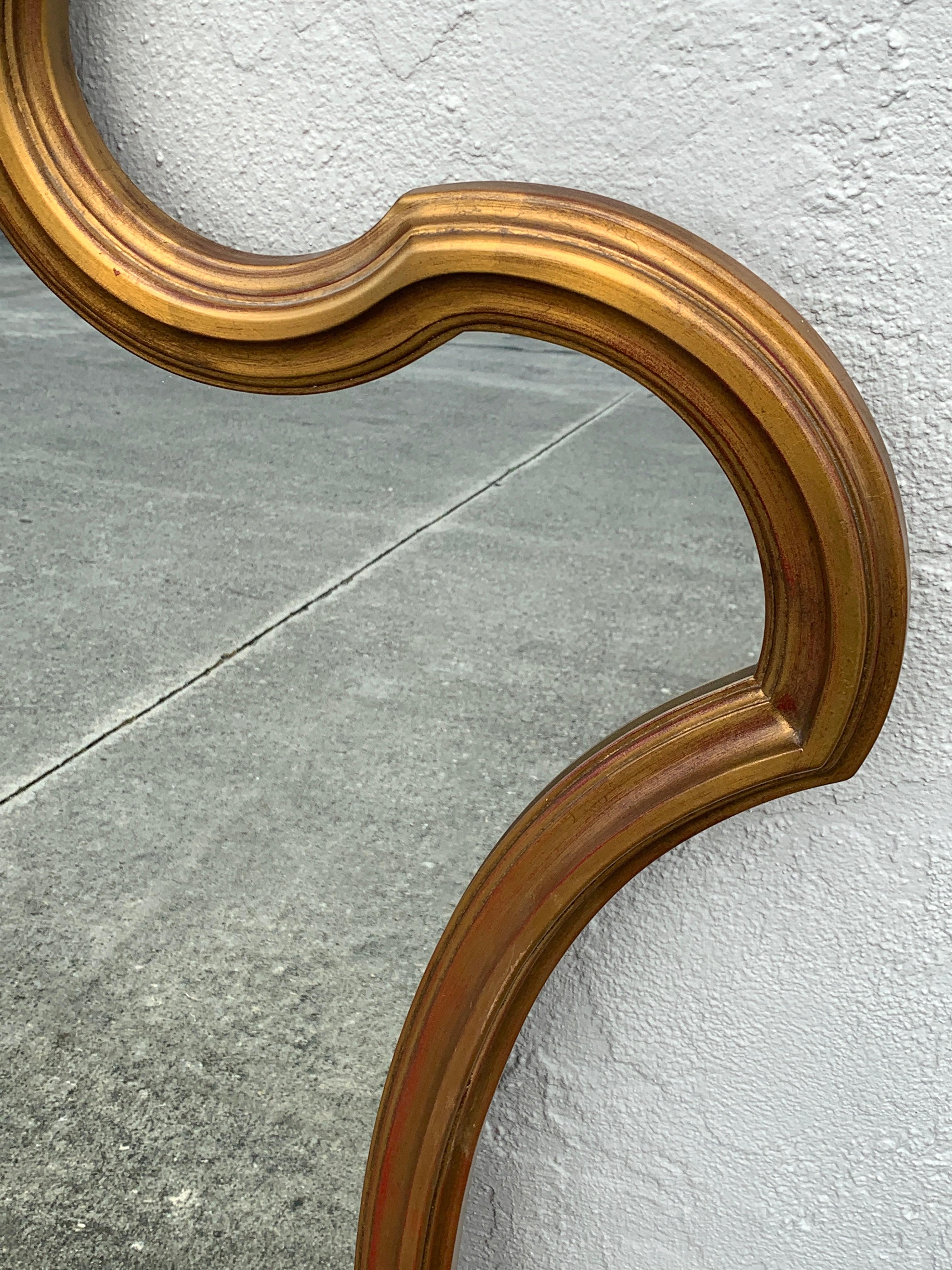 American Midcentury Giltwood Keyhole Mirror by La Barge For Sale