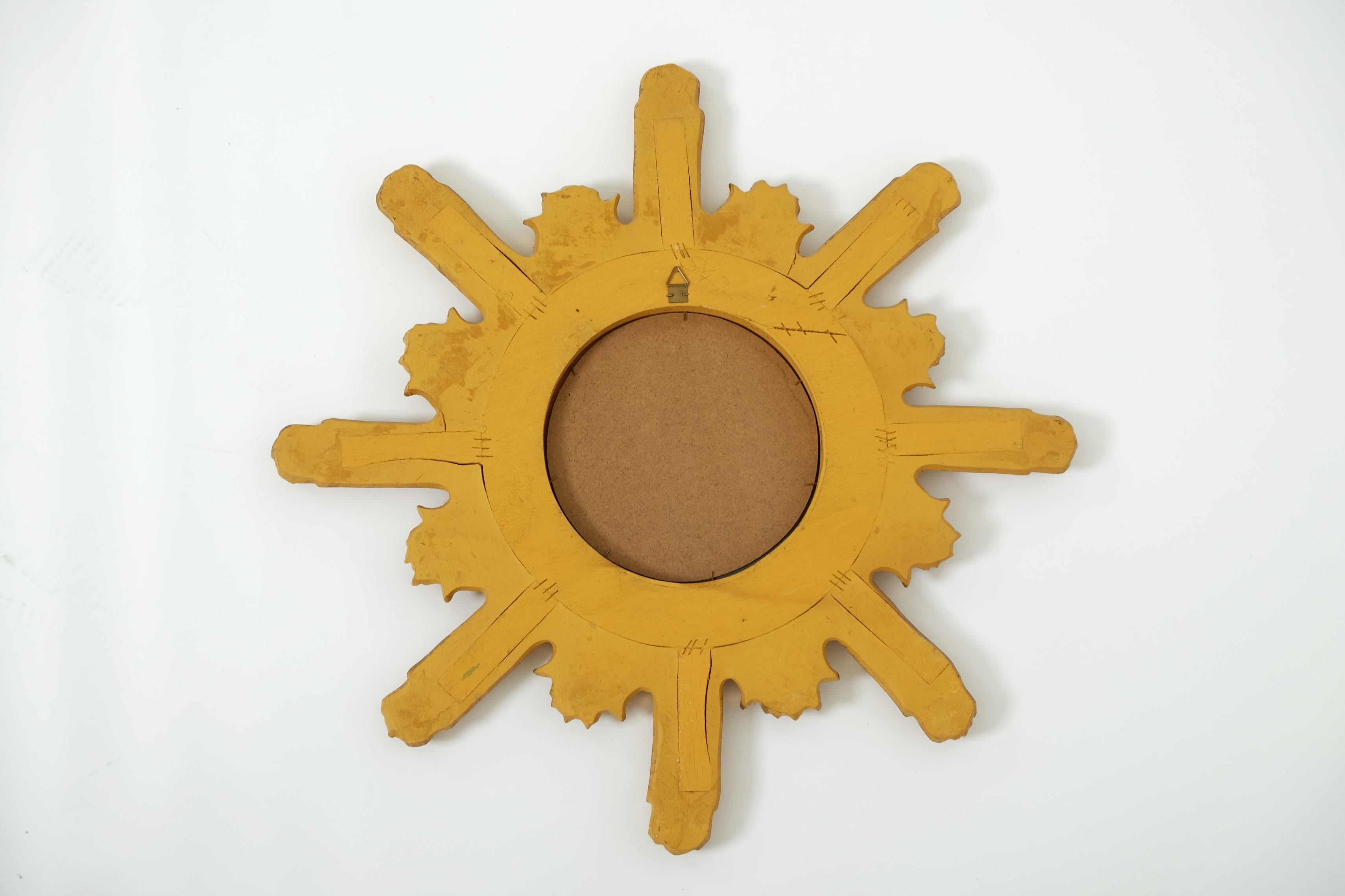 Mid Century Giltwood Sunburst-Spiegel, Italien 1960er Jahre im Angebot 14