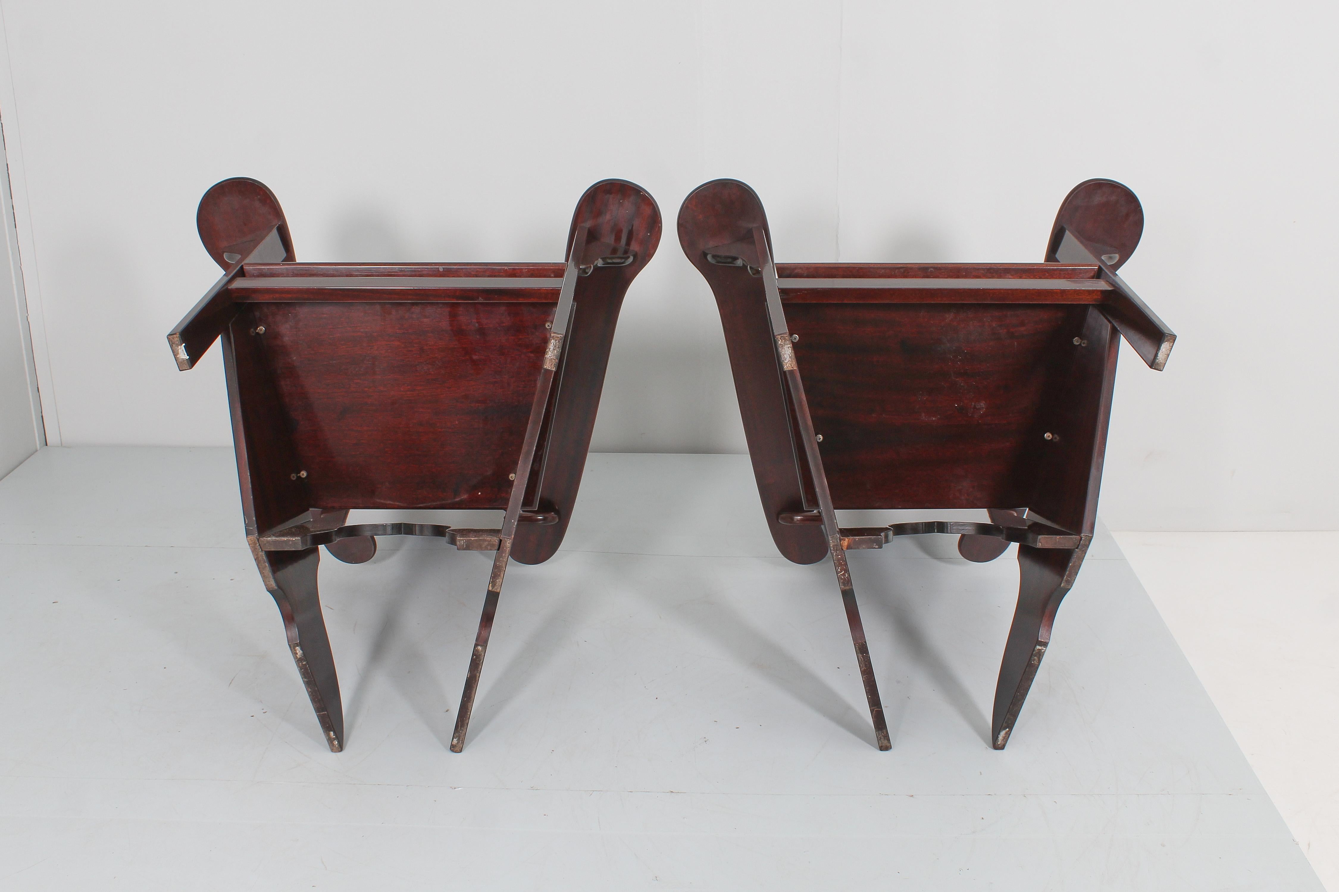 Mid-Century Gino Levi Montalcini Rationalist Naval Wooden Armchair, Italy 70s 13