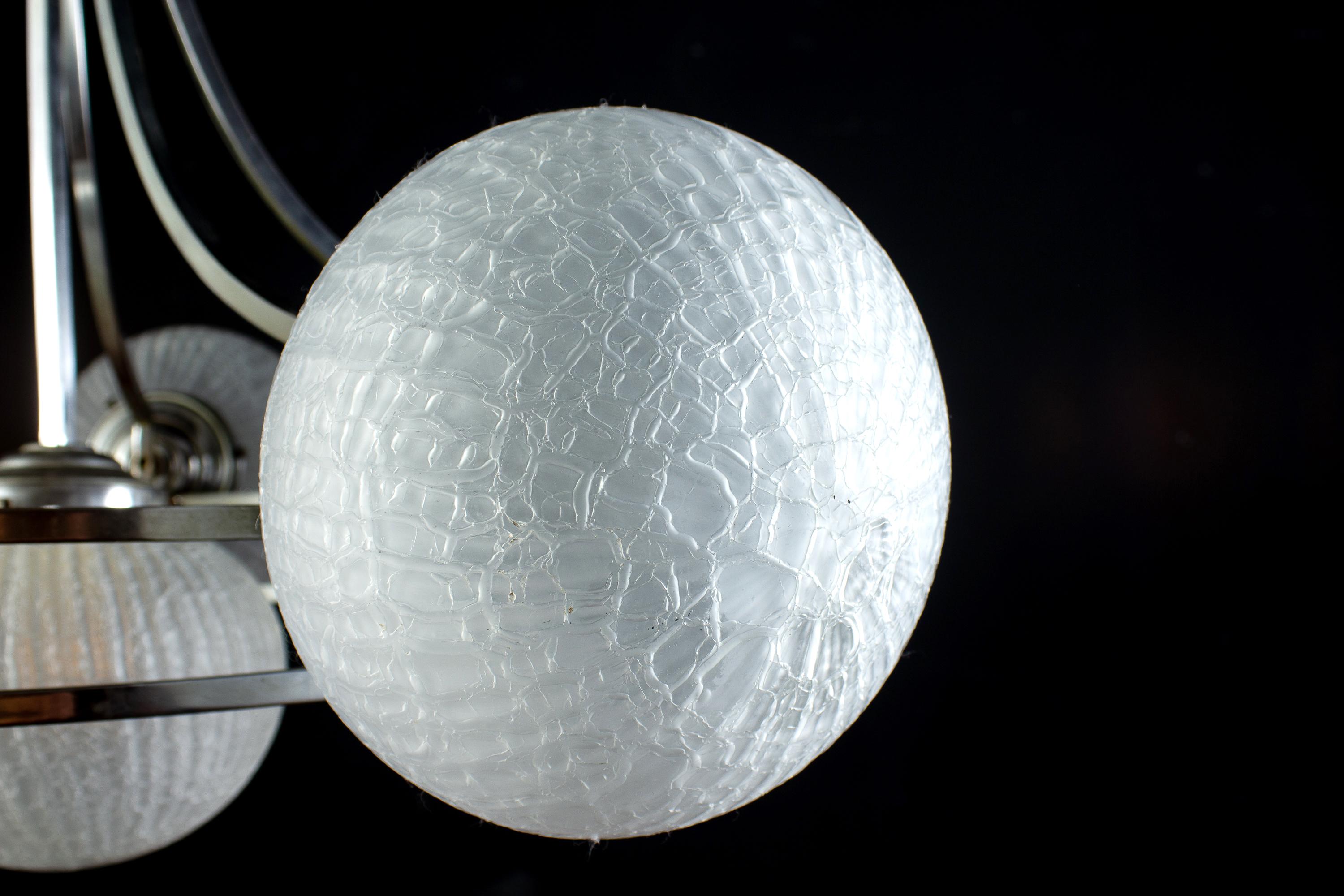 Lampadario in vetro di Murano cromato di Gino Sarfatti, 1960 in vendita 4