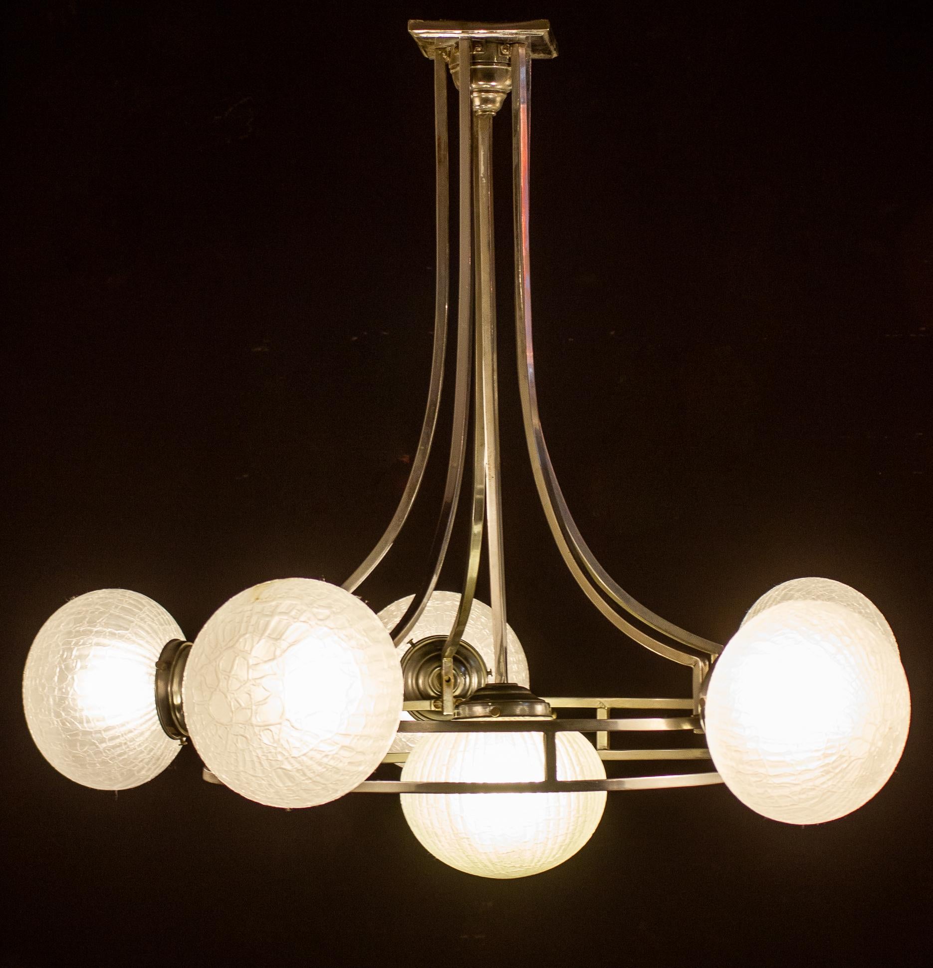 Lampadario in vetro di Murano cromato di Gino Sarfatti, 1960 In condizioni buone in vendita a Rome, IT