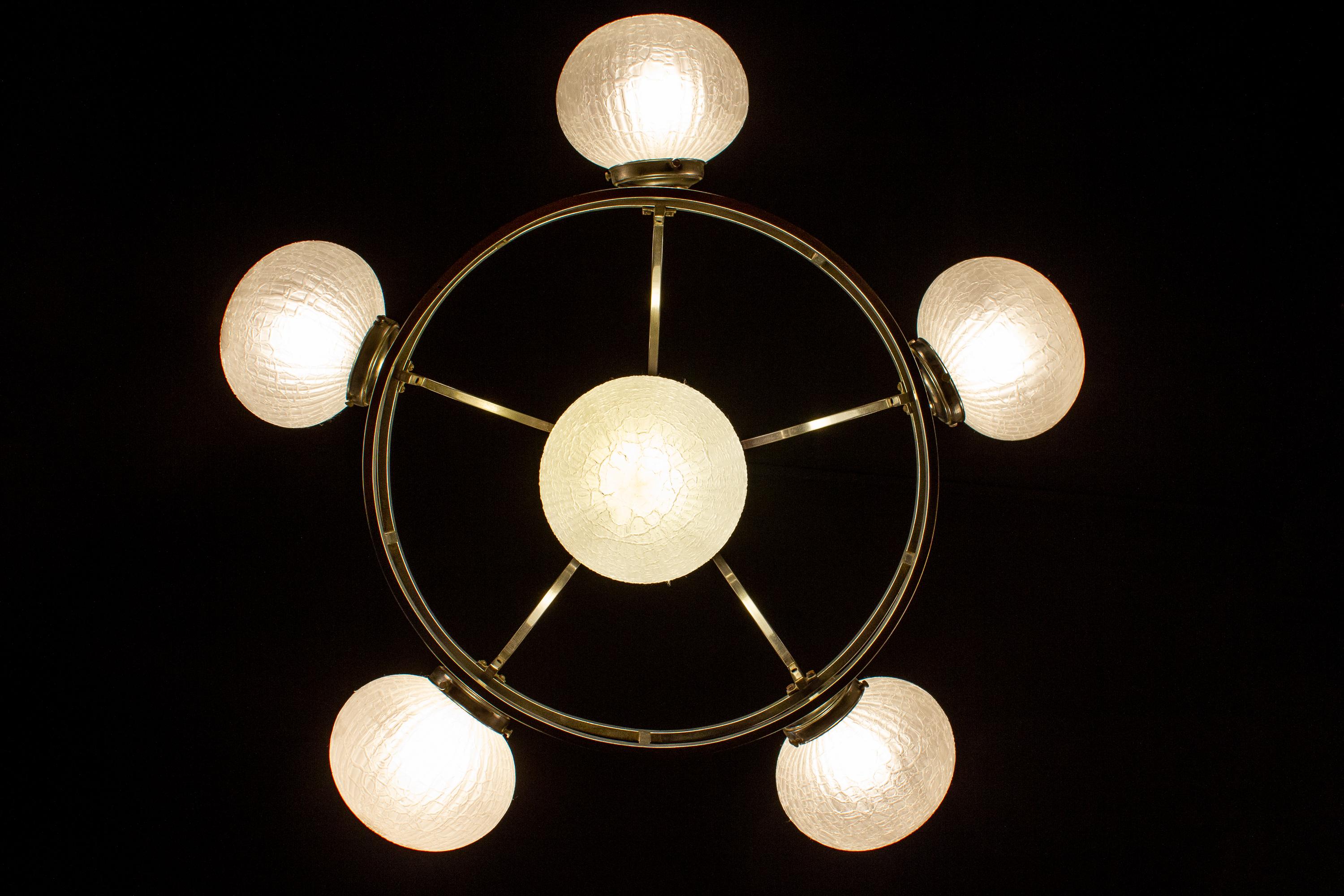 Lampadario in vetro di Murano cromato di Gino Sarfatti, 1960 in vendita 1